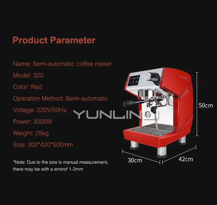 Espresso Machine Household Commercial Semi-automatic Pump Steam Concentration Coffee Maker Italian Cafetera 320 | Бытовая техника