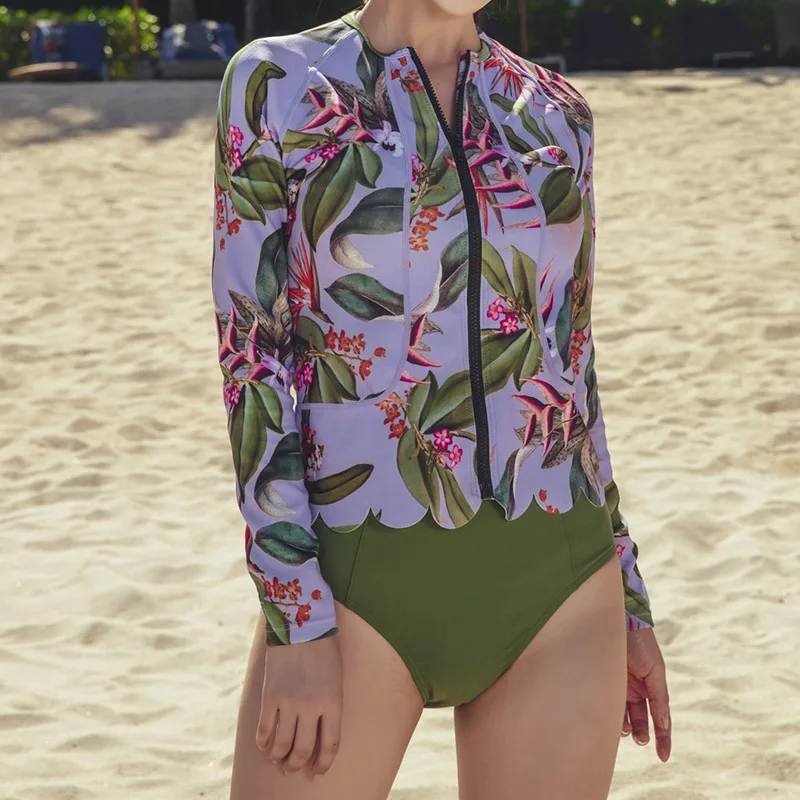 2019 корейский нейлоновый сексуальный цельный купальник с принтом и длинным