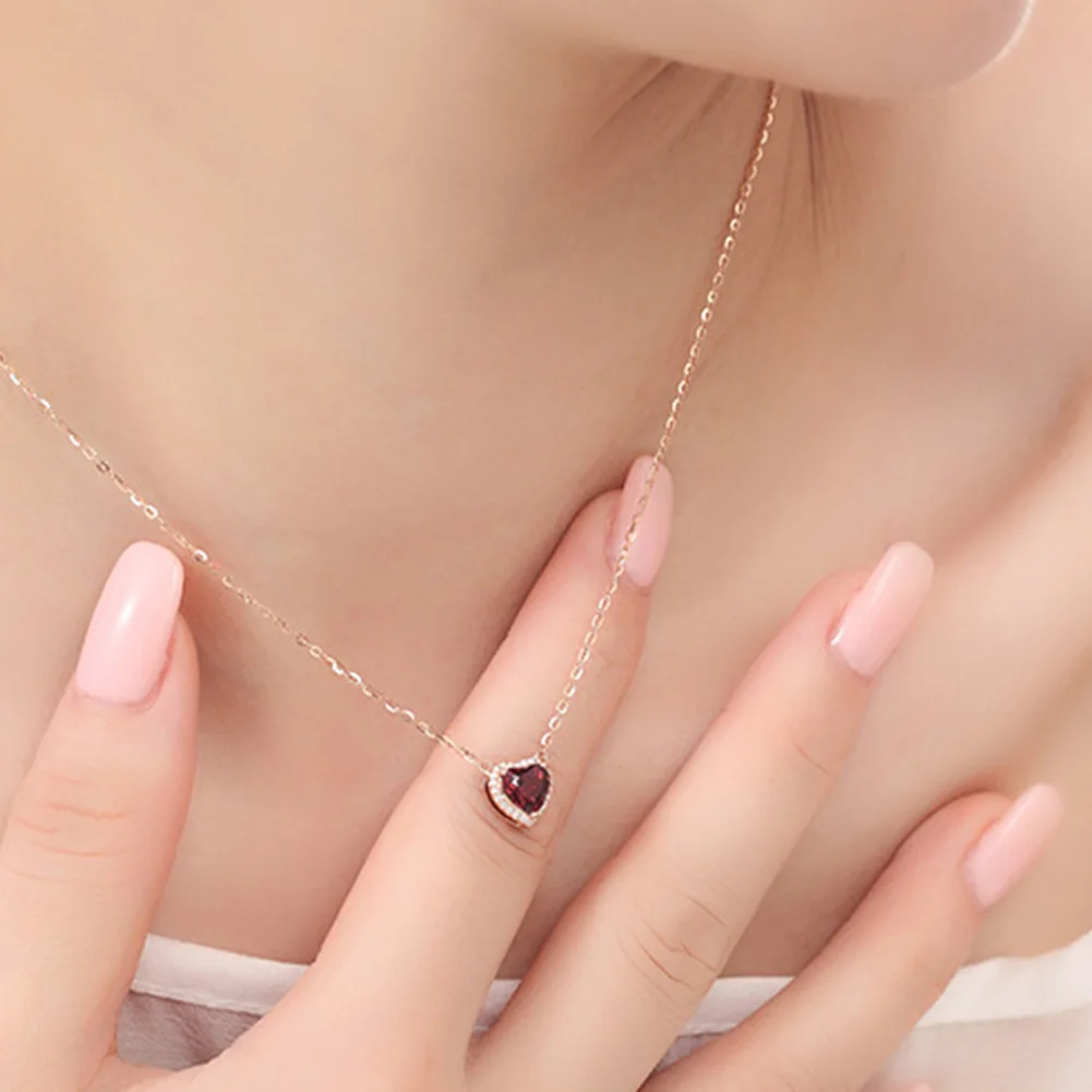 Heart Shape Red Stone Pendant Necklaces Women Valentine Pendants Necklace | Украшения и аксессуары