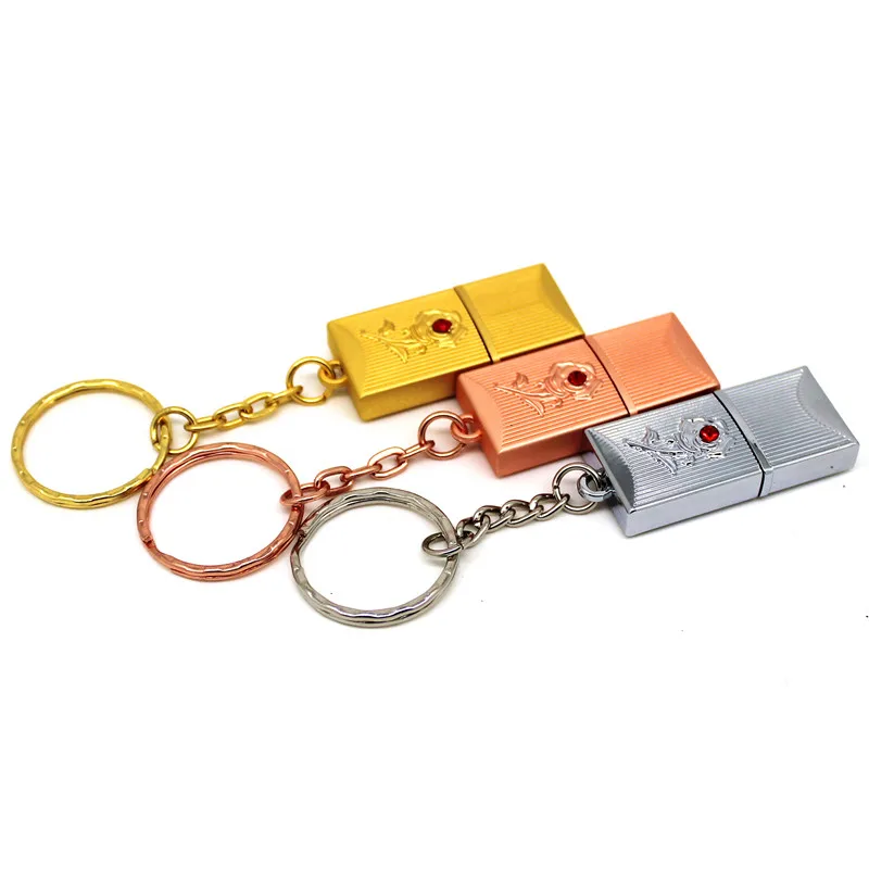 Металлический брелок для ключей 3 цвета флеш накопитель 128 Мб флешка с цветком 64