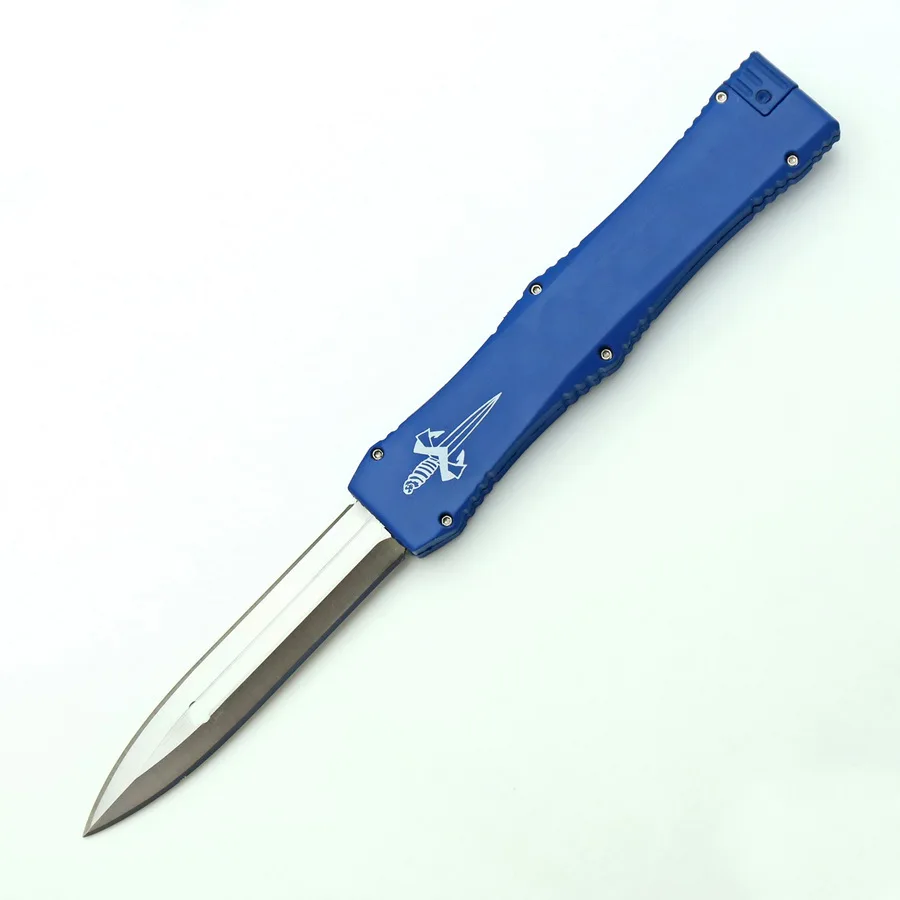 Blue style Карманный выдвижной хвост 3300 D/E лезвие алюминиевая пластиковая ручка нескладной нож для кемпинга охоты выживания Подарочный мешок ножи - Цвет: Blue style