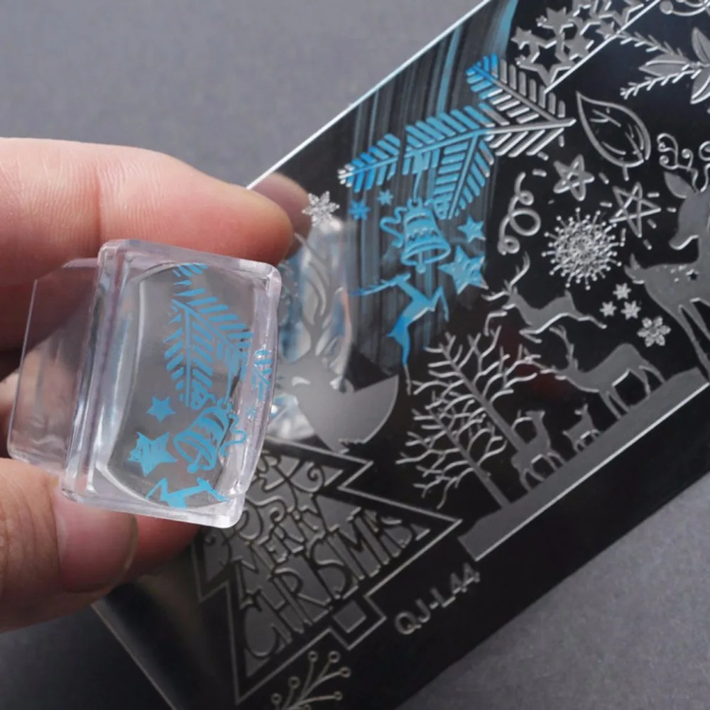 2 шт./компл. прозрачный штамп для ногтей Nail Art прозрачные силиконовые штампа Для