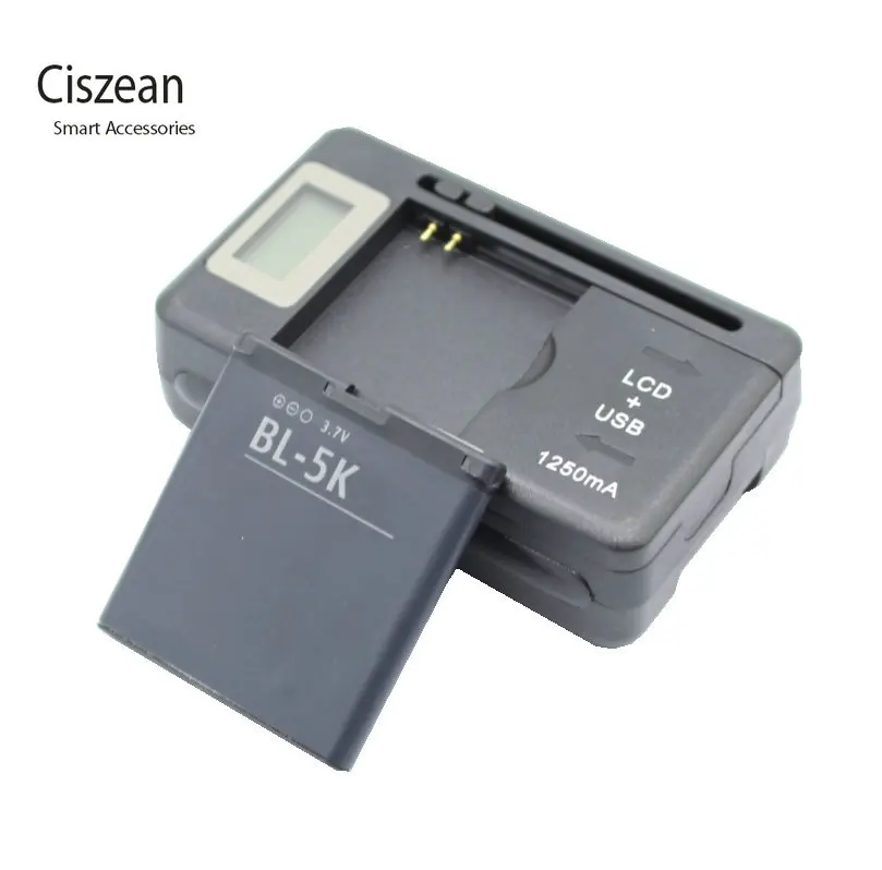 Ciszean 1x BL-5K Замена Батарея + Универсальный Зарядное устройство для Nokia N85 N86 N87 8MP 701 X7