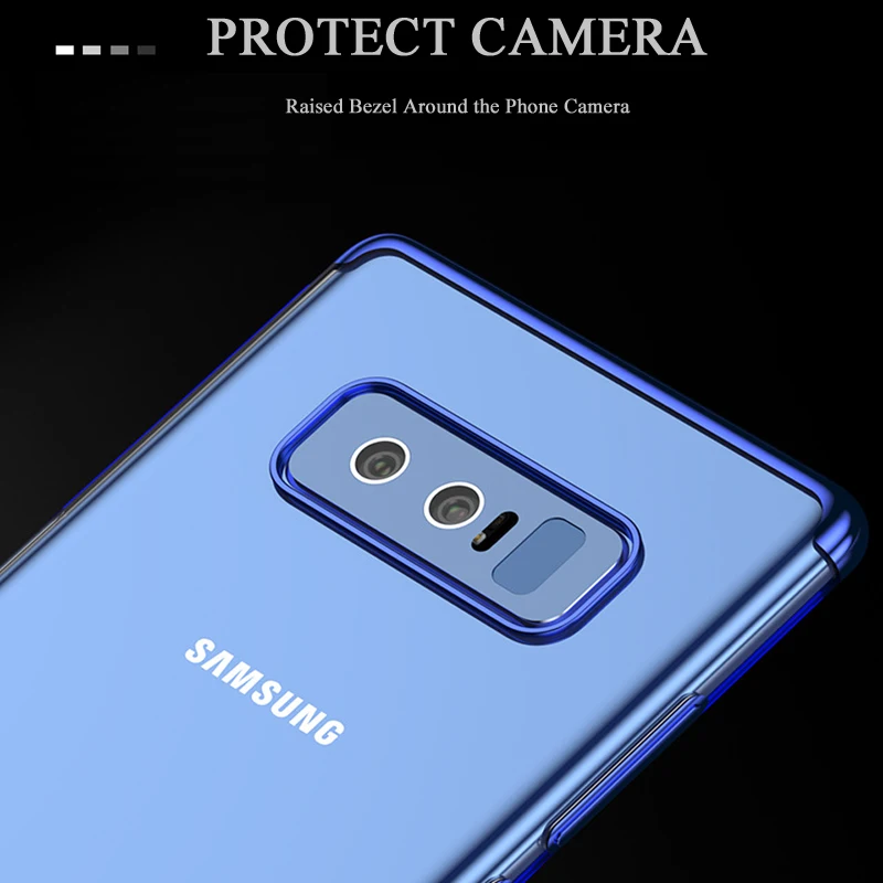 ITEUU TPU прозрачный чехол для телефона с гальваническим покрытием samsung Galaxy Note 8