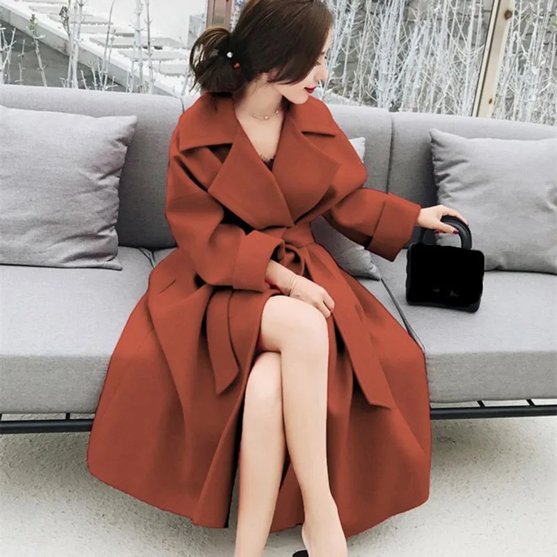 Зимнее шерстяное пальто Женское с отложным воротником качественный материал