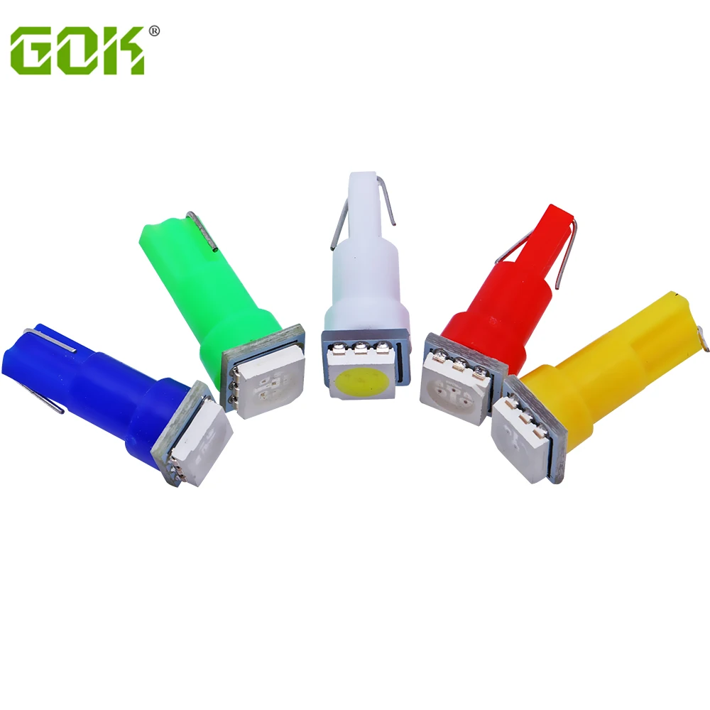 10 X T5 Led 5050 Smd Led Bulb With Wedge Base For Dashboards Lamp 12v White Green Blue Red Yellow Car Dashboard Warning Light