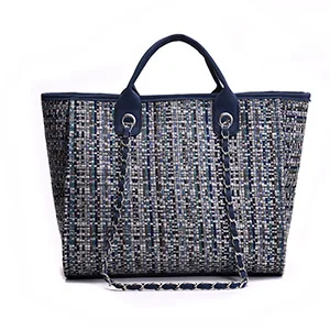 Blue FEMALEE, женские большие сумки,, контрастные Сумки из искусственной кожи, женские дизайнерские сумки, большие твидовые цепи, сумка-мешок на плечо - Цвет: Blue