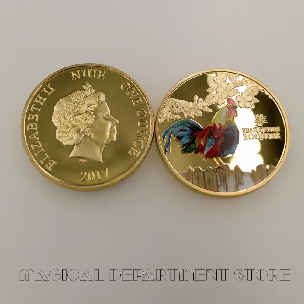 

Hot Sale Christmas Gift Silver Plated Zodiac Chicken Logo Commemorative Coin Collection Rooster Year Collectible Gifts