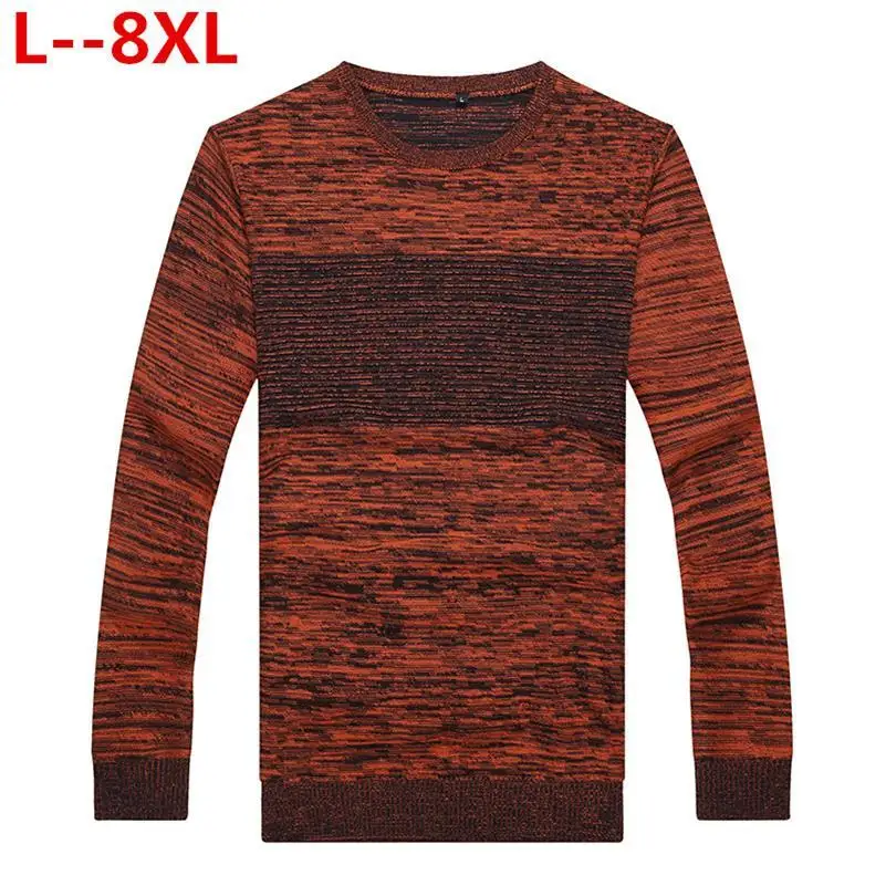 8XL 6XL 5XL 4X Новинка Осень Зима Мужской пуловер Свитера хлопок Повседневный свитер с