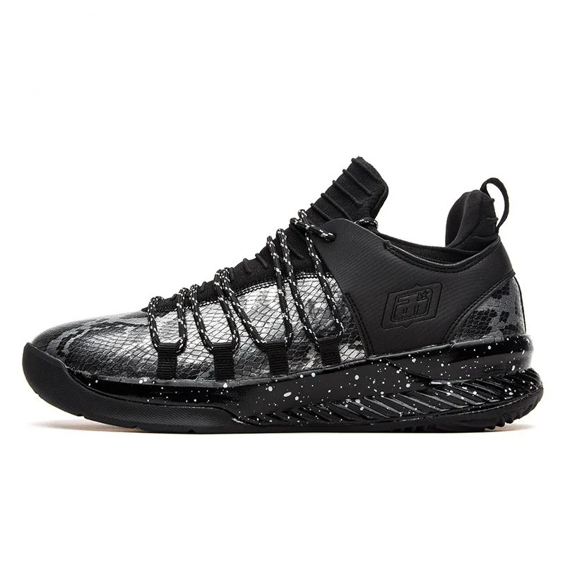 Черный New Men Basketball Shoes For Women Cushion Athletic Basquete Boots Trainers Black sneakers Outdoor Walking Sneakers 39-45 - Цвет: Черный