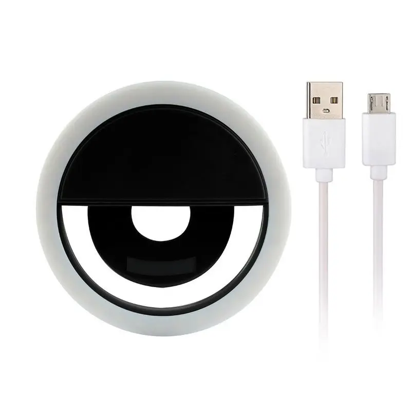 Кольцевой светильник для селфи с USB зарядкой Iphone портативная Светодиодная лампа