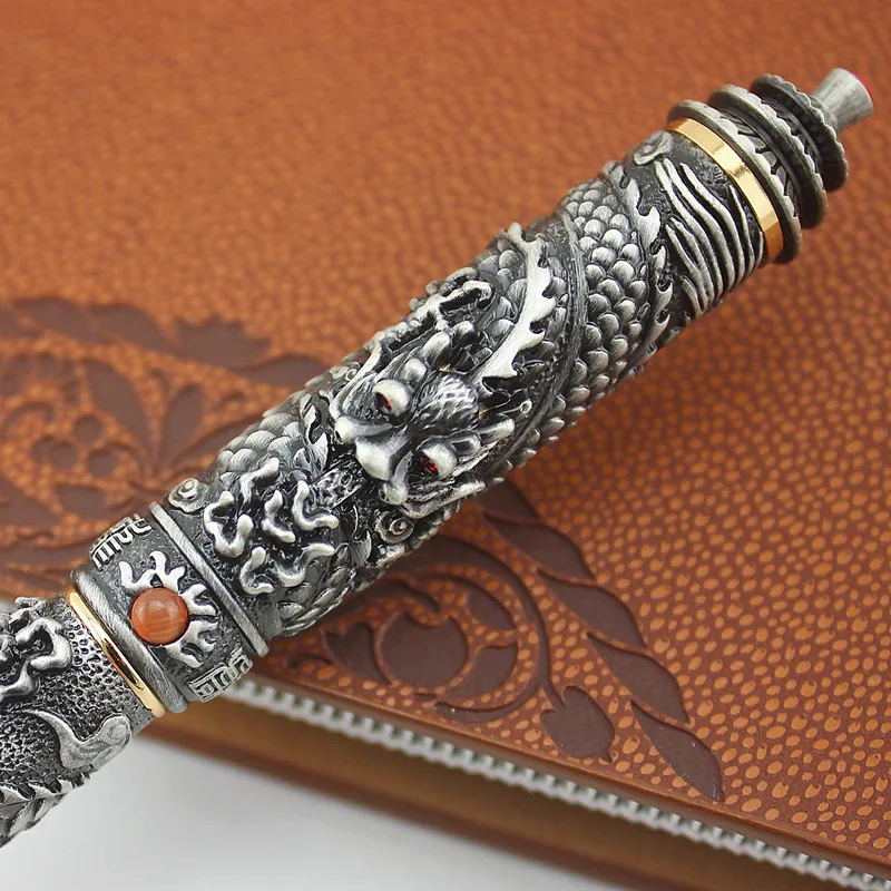 JinHao ювелирное изделие с двойным драконом роскошная перьевая ручка винтажная