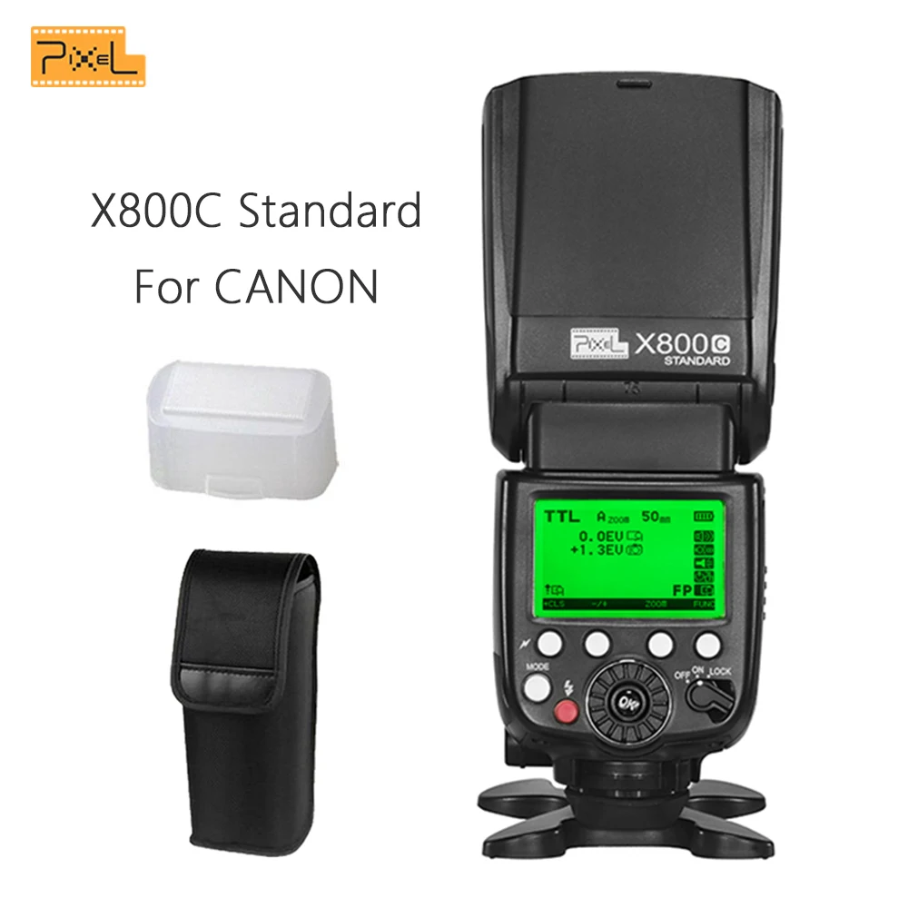 Pixel X800C стандартная вспышка GN60 Беспроводная Speedlite E-TTL HSS фонарик для камер Canon 5D II 5