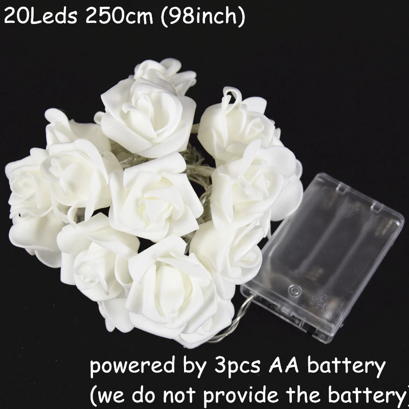 AIFENG Rose Garland AA Battery Operated Light String Cold Warm White Colorful Pink For Christmas Wedding Decoration | Лампы и