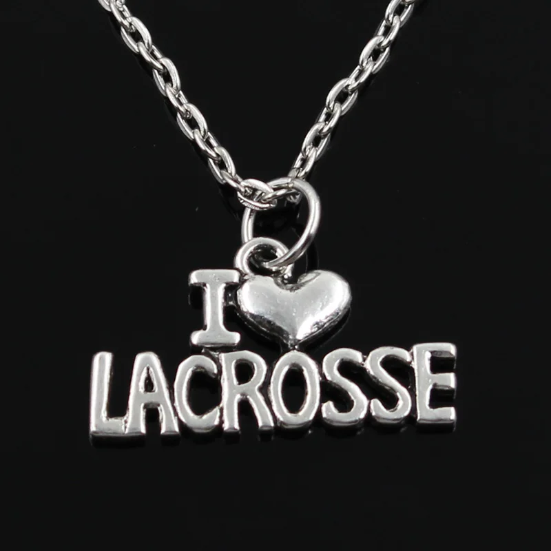 Новая мода подвески I Love Lacrosse круглый крест цепочка короткая длинная мужская