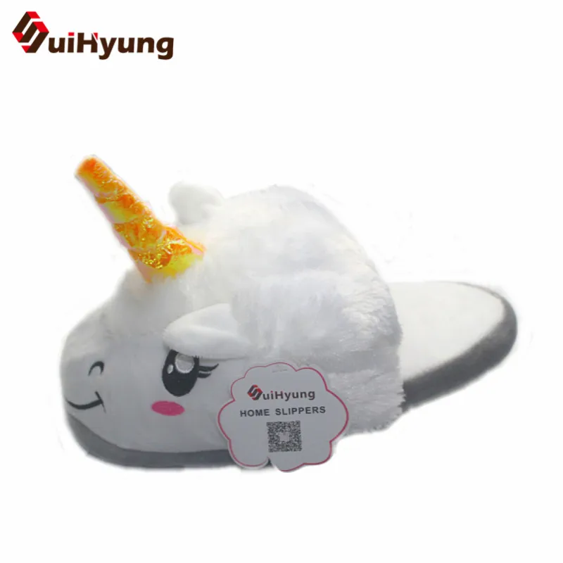 Suihyung/зимние теплые женские домашние тапочки; домашняя обувь; смешной единорог; домашние тапочки для спальни; женские плюшевые Тапочки