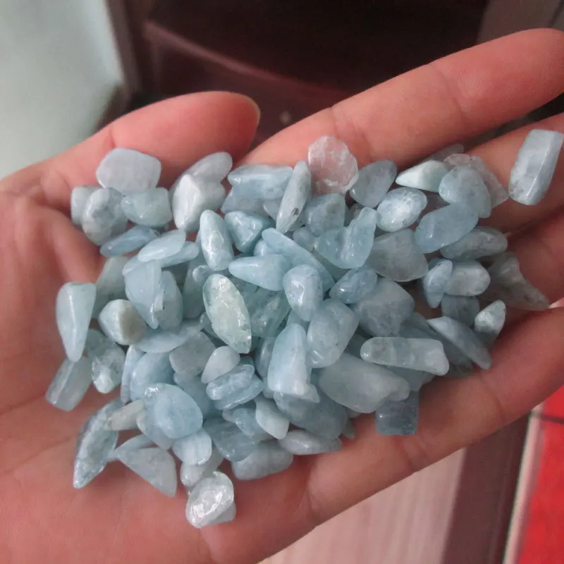 AAAA + 50 г натуральный нунатак гравий Звездный синий кальцит разобранный камень