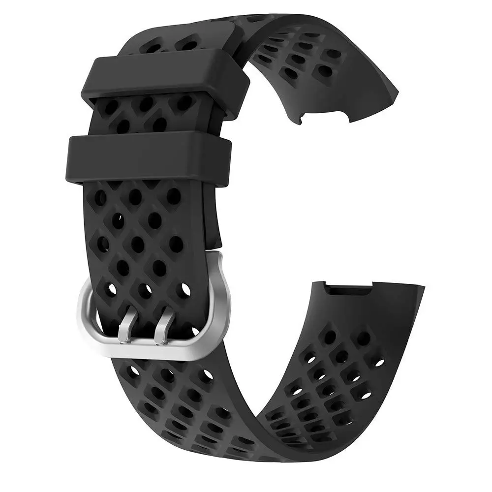 Модный спортивный дышащий силиконовый ремешок для часов браслет Fitbit Charge 3