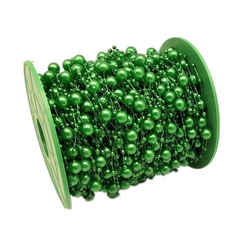 dark green Горячая 8+ 3 мм леска искусственная цепочка с жемчужными бусинами гирлянда цветы DIY свадебная поставка украшений для вечеринок 5BB5600 - Цвет: dark green