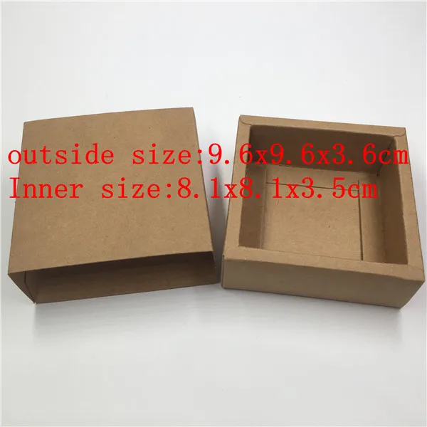 9.6x9.6x3.6cm 10 pcs various sizes of vintage kraft paper drawers a variety of patterns design wedding candy / chocolate / cookie box - Цвет: 9.6x9.6x3.6cm