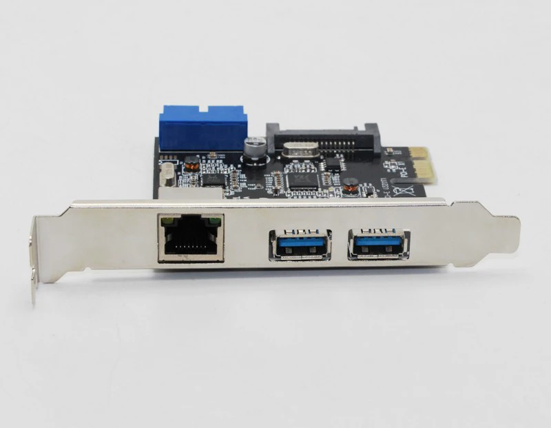 Адаптер Ethernet с 3 портами USB 0 Мбит/с PCI E на RJ45|Платы расширения| |