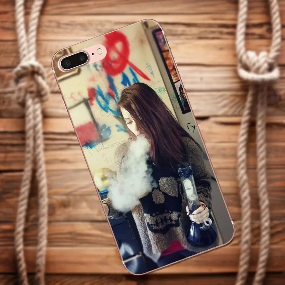 Vvcqod секс девушка Smoke Weed для iPhone X 4 4S 5 5C 5S SE 6 S 7 8 плюс Moto G G2 G3 Мягкие TPU мобильного |