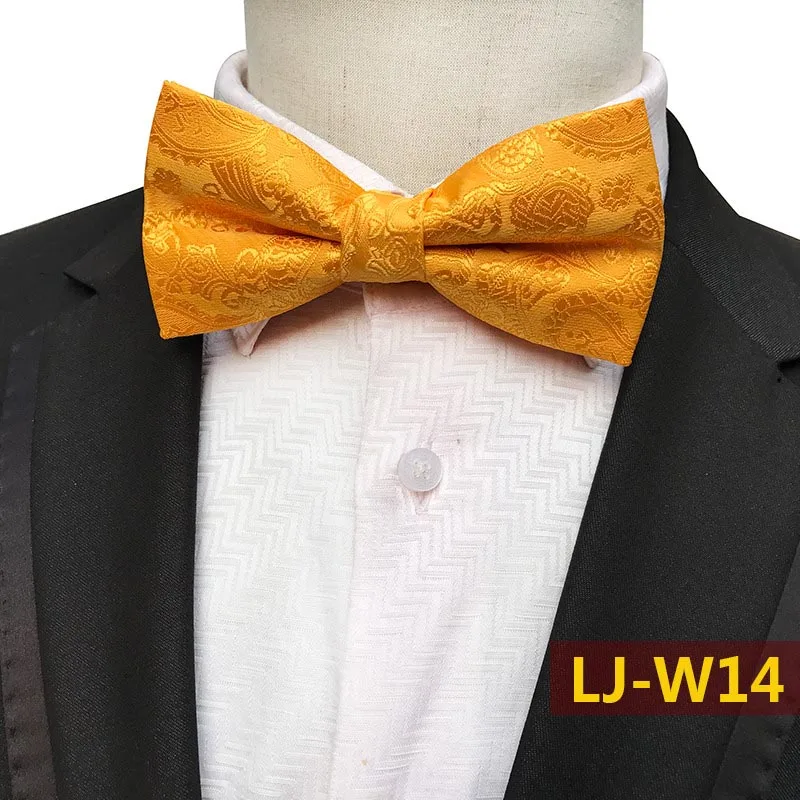 Роскошные золотистые желтые Пейсли галстуки бабочки для свадебной вечеринки
