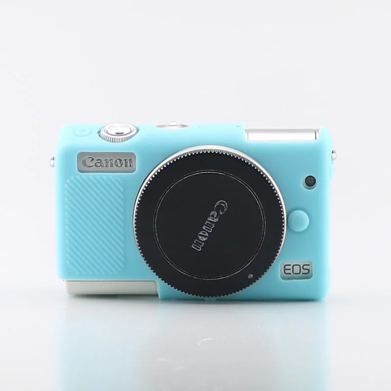 Blue Мягкий силиконовый чехол для камеры, резиновый чехол, сумка для Canon EOS M100, защитный корпус, 8 цветов - Цвет: Blue