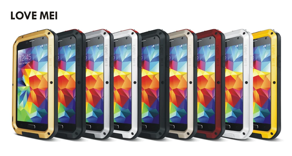 Оригинальный мощный чехол Love Mei для Samsung GALAXY S5 G900 водонепроницаемый ударопрочный