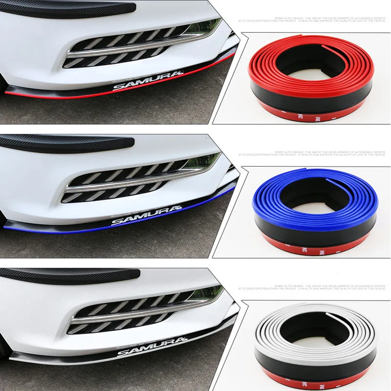 2.5M Car styling Front Lip Bumper Rubber Strip Skirt Protector for Renault clio megane 2 3 captur logan kadjar accessories | Автомобили и