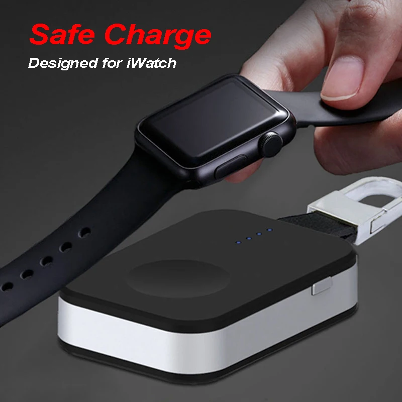 Портативное беспроводное зарядное устройство QI для Apple Watch 1, 2, 3, 4 серии, 950 мАч, внешний аккумулятор, мини зарядное устройство для Apple Watch