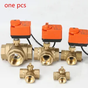  Электрический моторизованный шаровой кран с 2 проводами, нормально открытый, нормально закрытый 3-ходовой латунный клапан