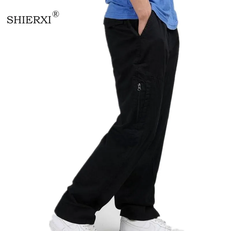 Новинка весны лета размера плюс для мужчин брюки карго хлопковые свободные