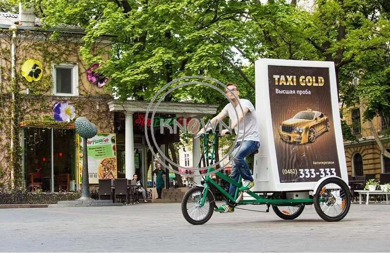 Мобильный уличный медиа трицикл светодиодный свет Реклама велосипед для AD-truck |
