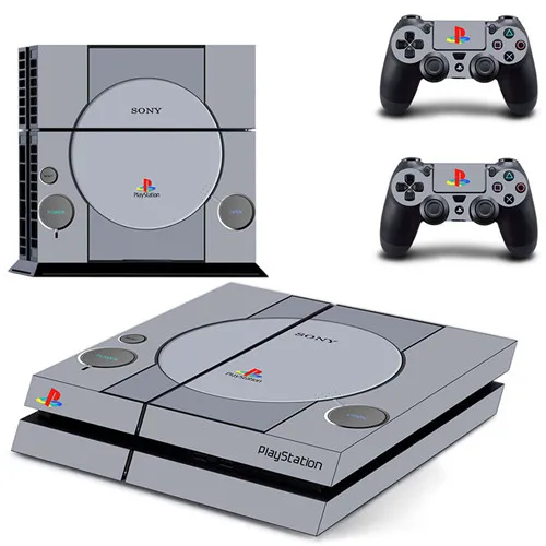 Чистый белый цвет PS1 стиль PS4 Кожа Наклейка виниловая для консоли Playstation 4 и 2 контроллеров PS4 наклейка - Цвет: DPTM0200