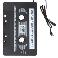 black plastic car cassette tape adapter travel audio music converter adaptor 3 5mm jack for smartphone mp3 cd player