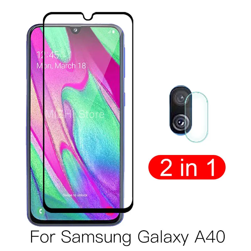 

Защитное стекло для камеры Samsung Galaxy A40, A405F, закаленное, 2 в 1