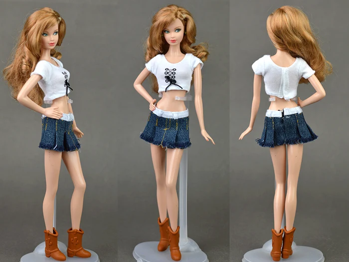 Зимняя одежда 6 шт./компл. костюм свитер пальто джинсовый юбка сумка ботинки