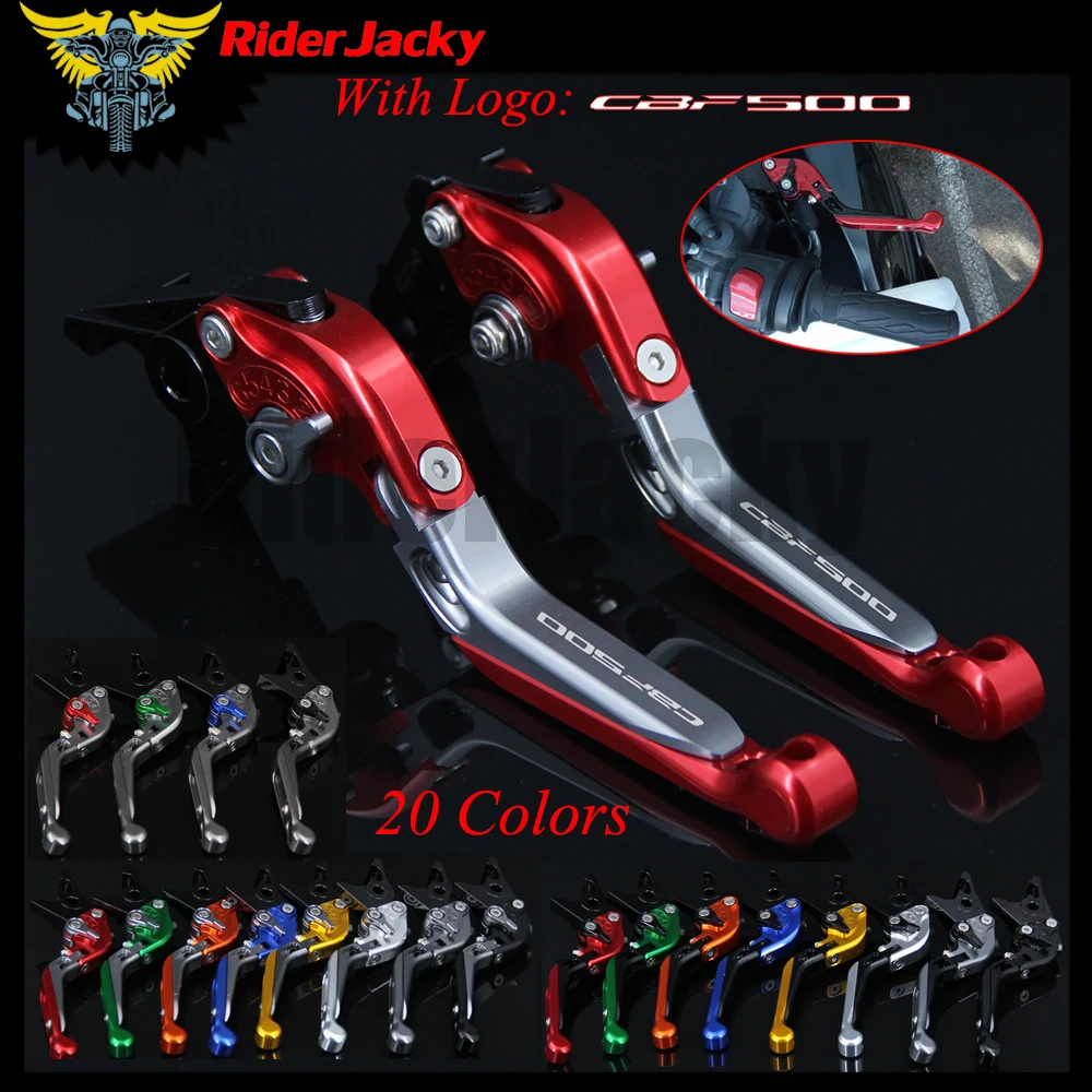 

RiderJacky LOGO "CBF500" Motorcycle CNC Brake Clutch Levers For Honda CBF 500 CBF500 2006-2007 Adjustable Extendable Foldable
