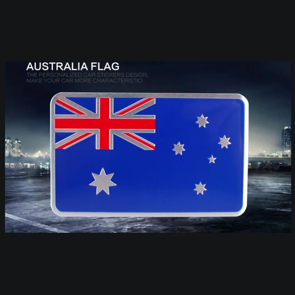 

1 шт., бесплатная доставка, наклейка с национальным флагом Австралии, прямоугольная крутая наклейка для кузова автомобиля/тюнинга/металлическая наклейка, матовая отделка из алюминиевого сплава