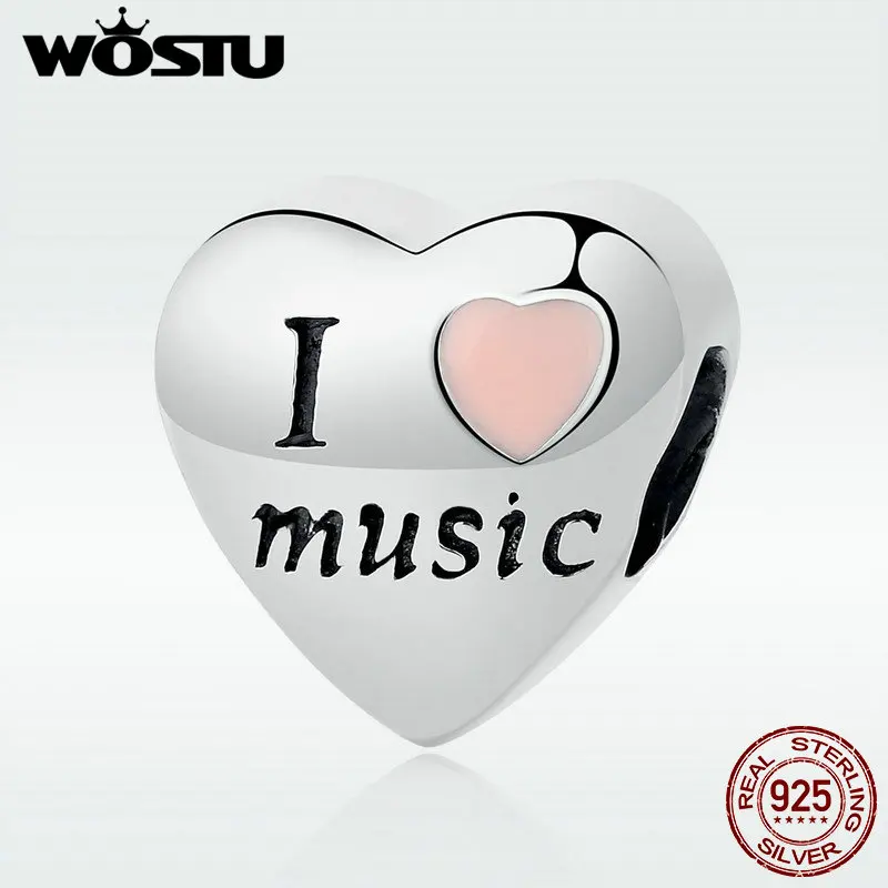 2020 новый дизайн 100% стерлингового серебра 925 пробы I Love Music Charm Beads Fit оригинальный wst