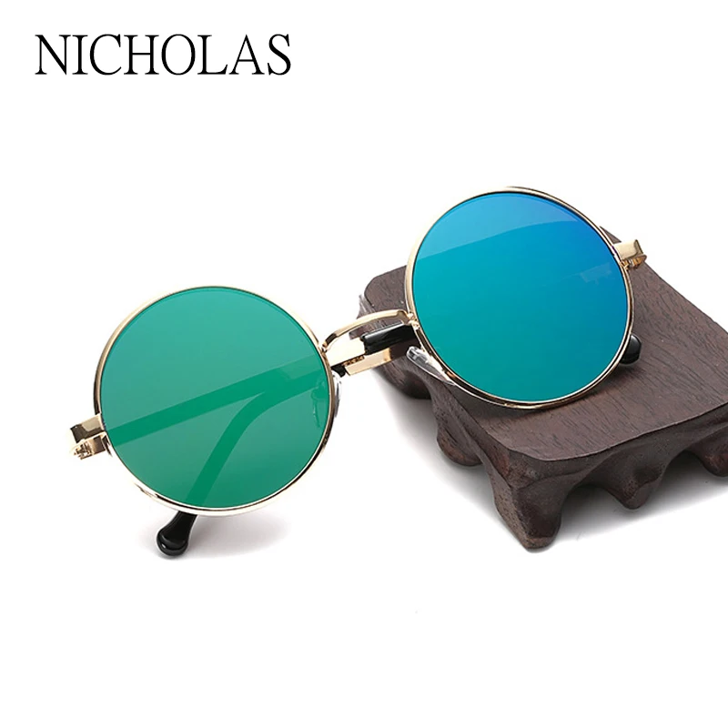 HD ретро круглые плоские солнцезащитные очки для женщин и мужчин унисекс