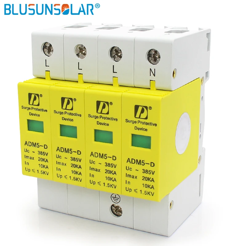 Качественный бытовой 4P 20KA 110V 220V 380V AC Din Rail SPD Anti lightning защита от скачков