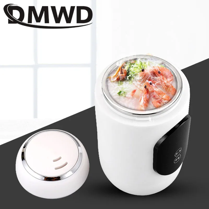 DMWD Stainless Steel Electric Kettle Hot Water Heating Boiler Pot Travel Noodle Soup Stew Cooker Teapot Milk Heater Rice Steamer