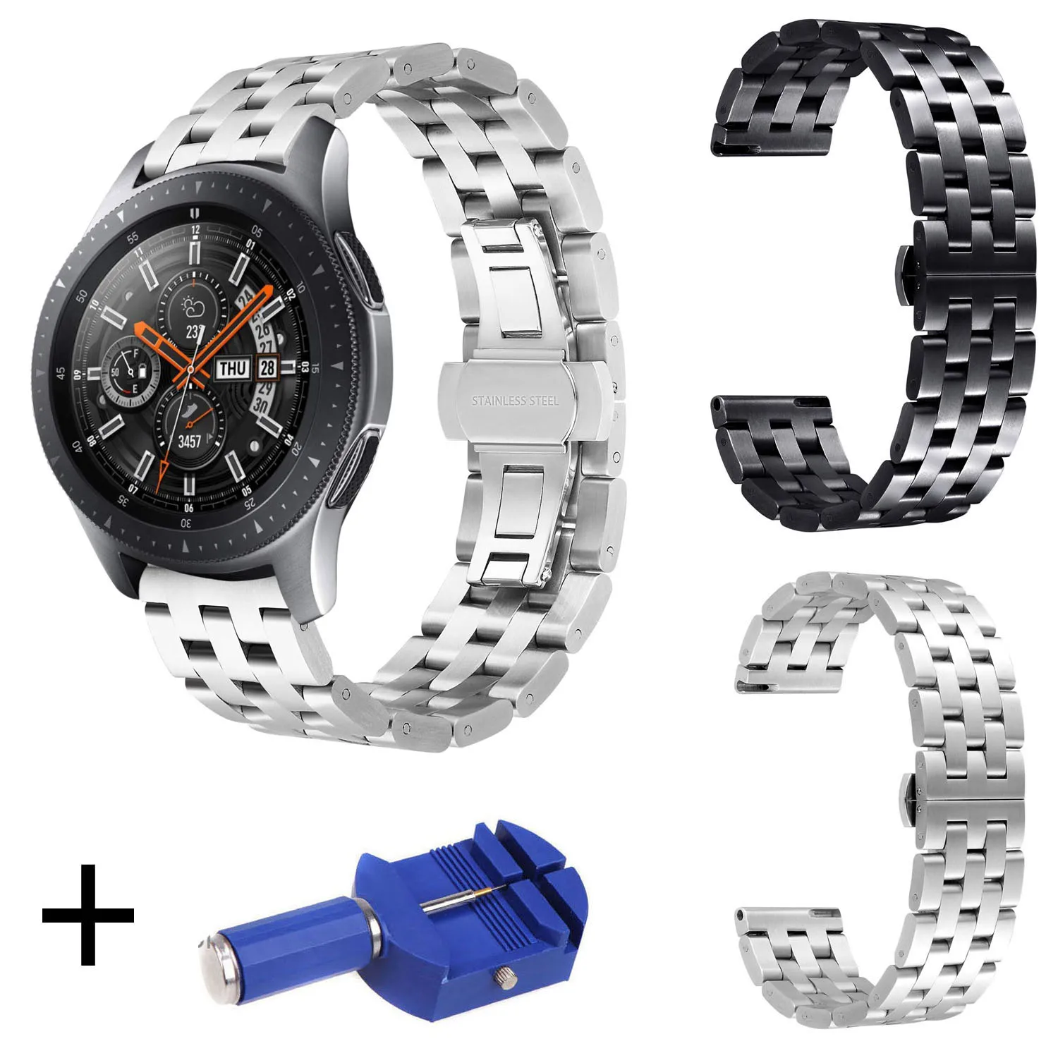 Ремешок для часов 20 мм 22 из нержавеющей стали Samsung Galaxy Watch 42 46 ремешок Huawei GT Gear Sport S2