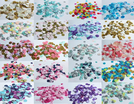 

10 oz =285g Custom Color Tissue Confetti 1" / 2.5cm Circle Choose your colors or select one of our mixes