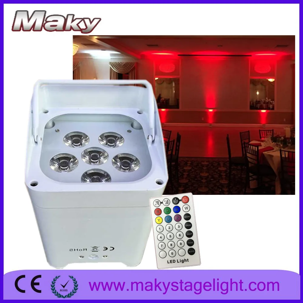 6*18 Вт RGBAW + УФ беспроводной dmx512 led par может перезаряжаемый аккумулятор питания