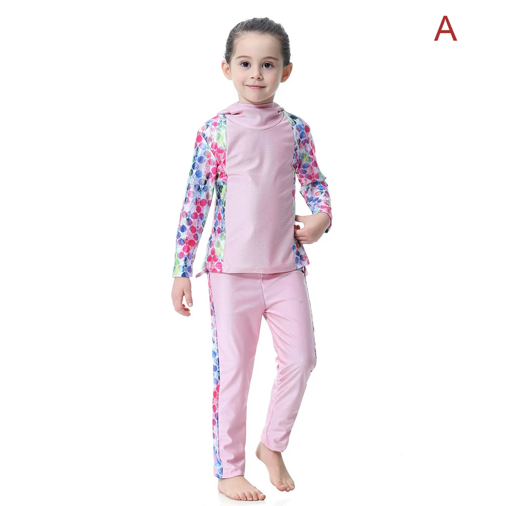 Скромный Исламский купальник для девочек с хиджабом полностью покрытый