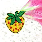 1 шт. желтая нашивка с клубникой для одежды с вышивкой и аппликацией, милый детский значок, аксессуары для одежды DIY