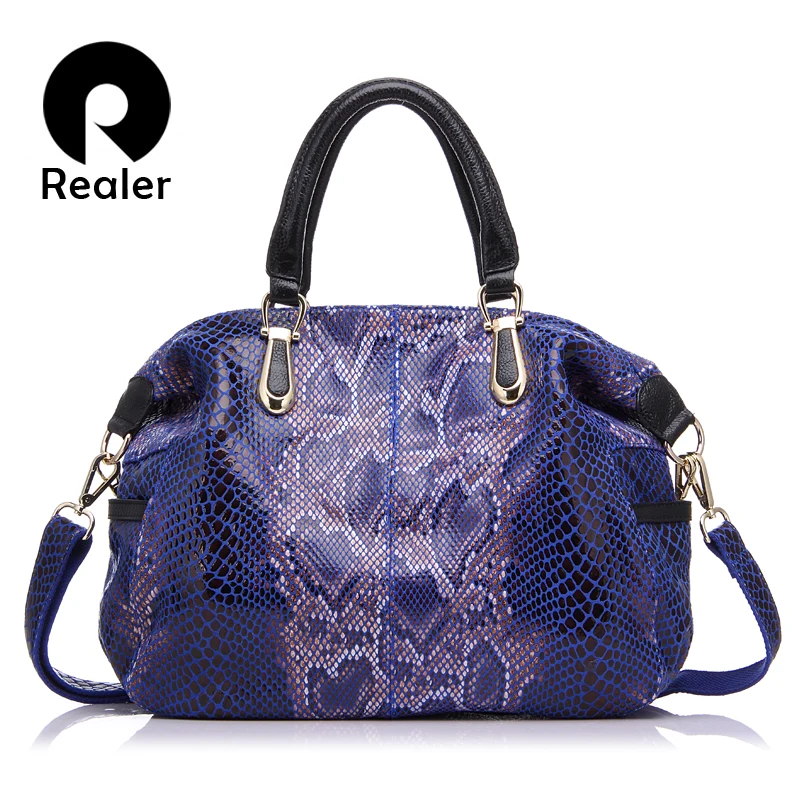 Большая женская ручная сумка из натуральной кожи REALER|genuine leather women bag|large tote bagleather bag